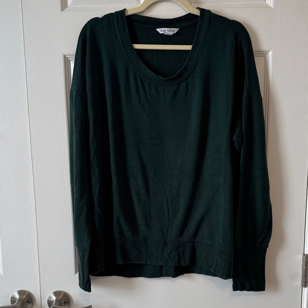 Athleta Dark Green Pullover Sweatshirt